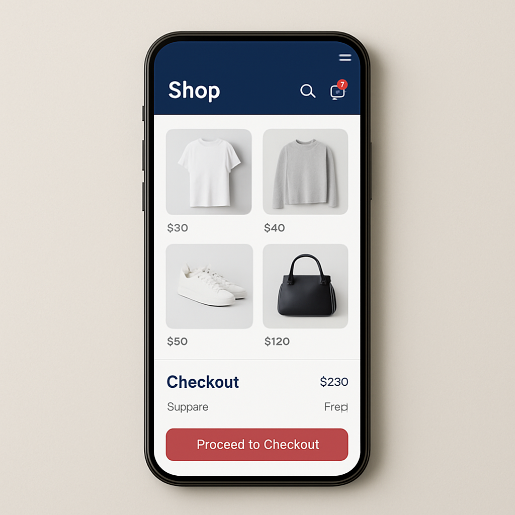 Retailly — shopping & loyalty app mobile app screens